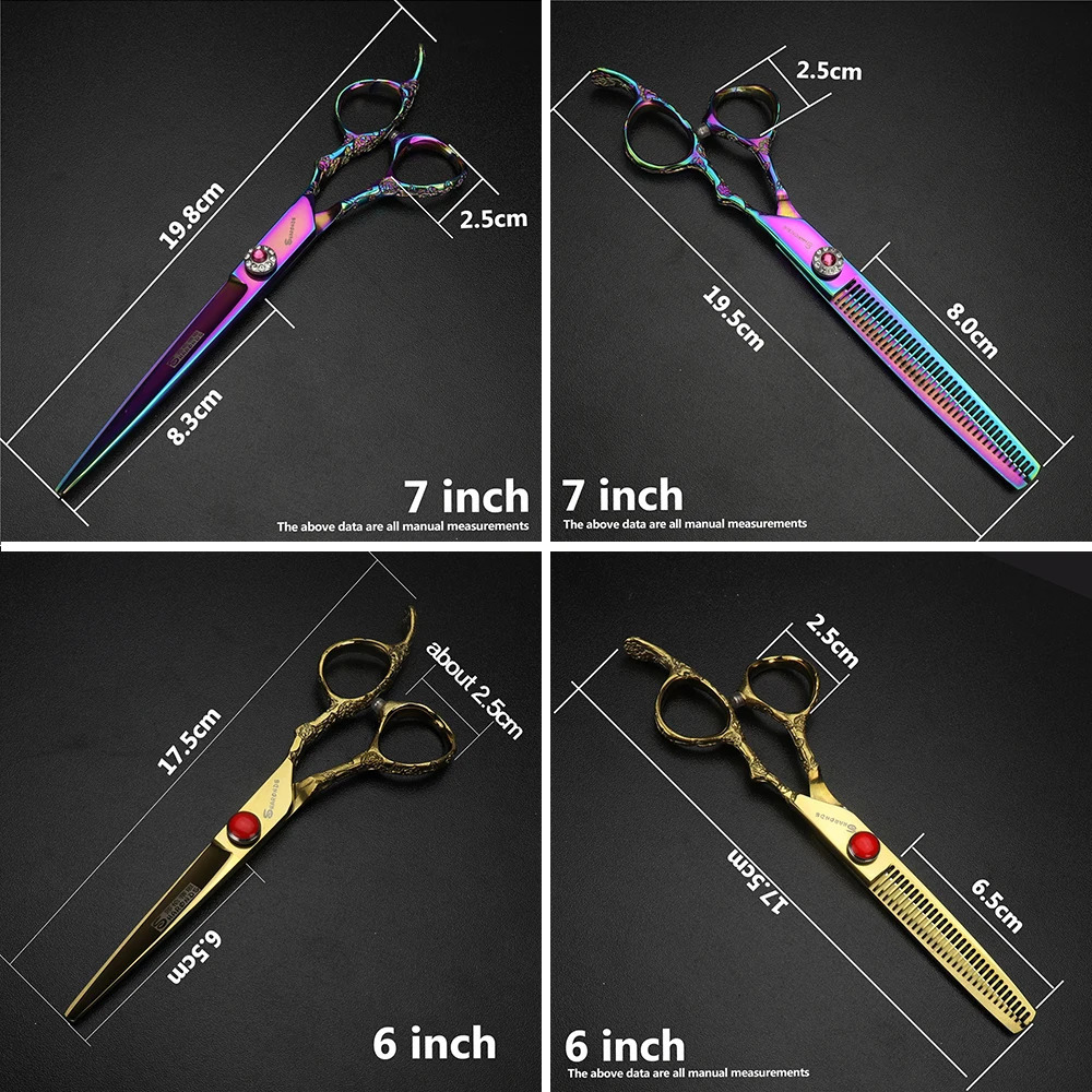 Scissors original professional hairdressing scissors thinning scissors 6/7 inch stainless steel exquisite non-slip cutting tool 241225