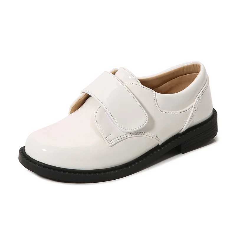 Athletic Outdoor Kids Boys Leather Shoes Black Patent Leather Single Footwear England Style Flower Boys Footwear Kids Performance Party Shoes H241223
