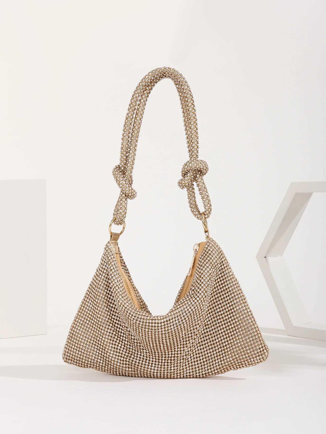 Womens shiny rhinestone shoulder bag clutch elegant party wedding wallet handbag womens fashionable evening clutch B Z241225