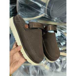 slides slippers clogs Thick soled with back strap Boken shoes size autumn new item cowhide veet casual toe cap s