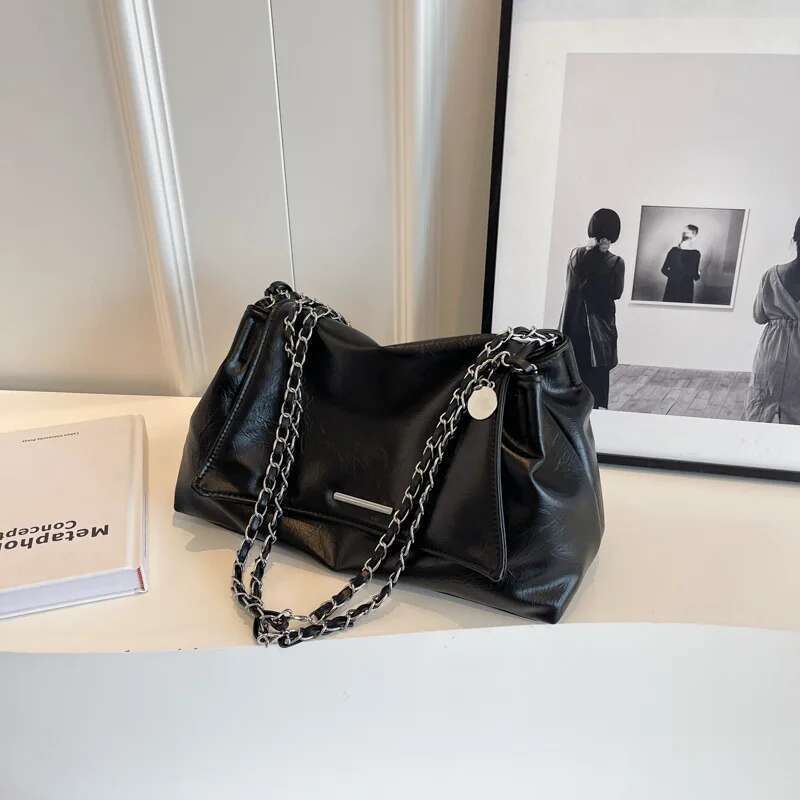 Women's Bags Handbag Casual Soft Surface Large Capacity Women New All-Match Chain Messenger Popular Sier Shoulder Bag Handbag