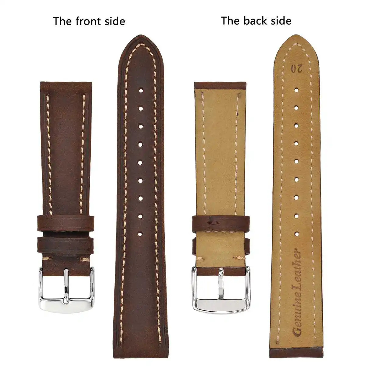 BISONSTRAP Geniune Leather Watch Strap 14mm 17mm 18mm 19mm 20mm 21mm 22mm 23mm 24mm Replacement Bracelet for Men Women Watchband 241225
