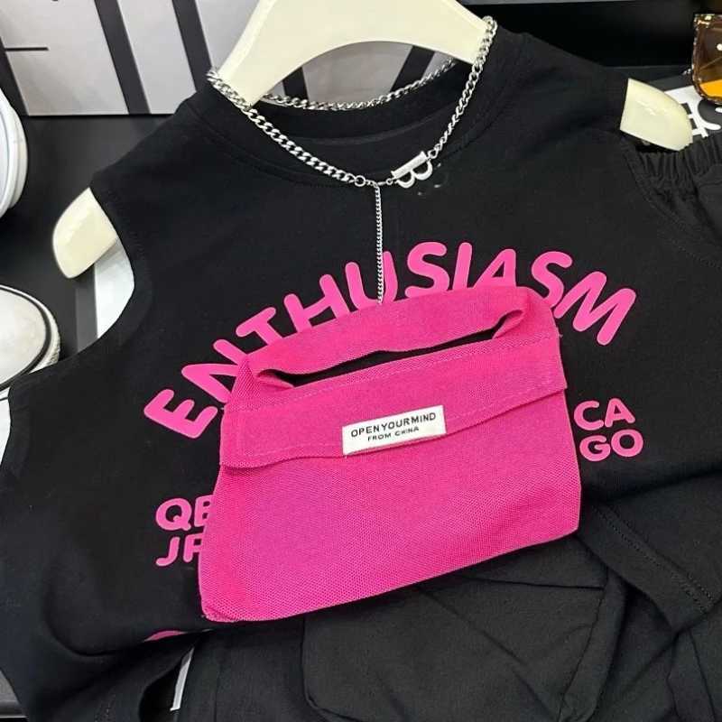 Clothing Sets Summer Baby Boys Clothes Set Children Cartoon Letter Printed Vest T-shirts and Shorts 2pcs Suit Kid Top Bottom Fashion OutfitsY241225Q3I