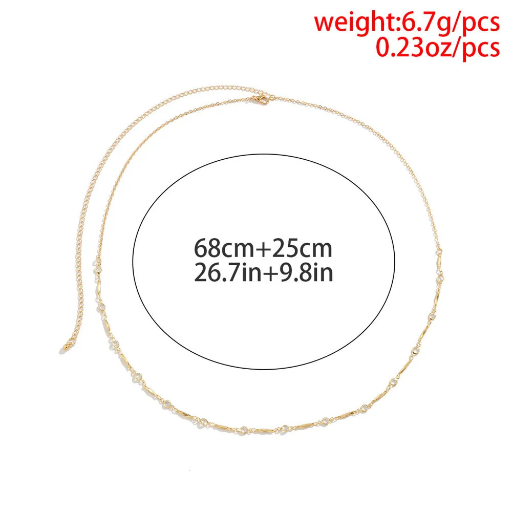 Simple Crystal Body Waist Chain for Women Egirl Minimalism Rhinestone Belt Belly Chain Summer Bikini Vacation Waist Jewelry 241225