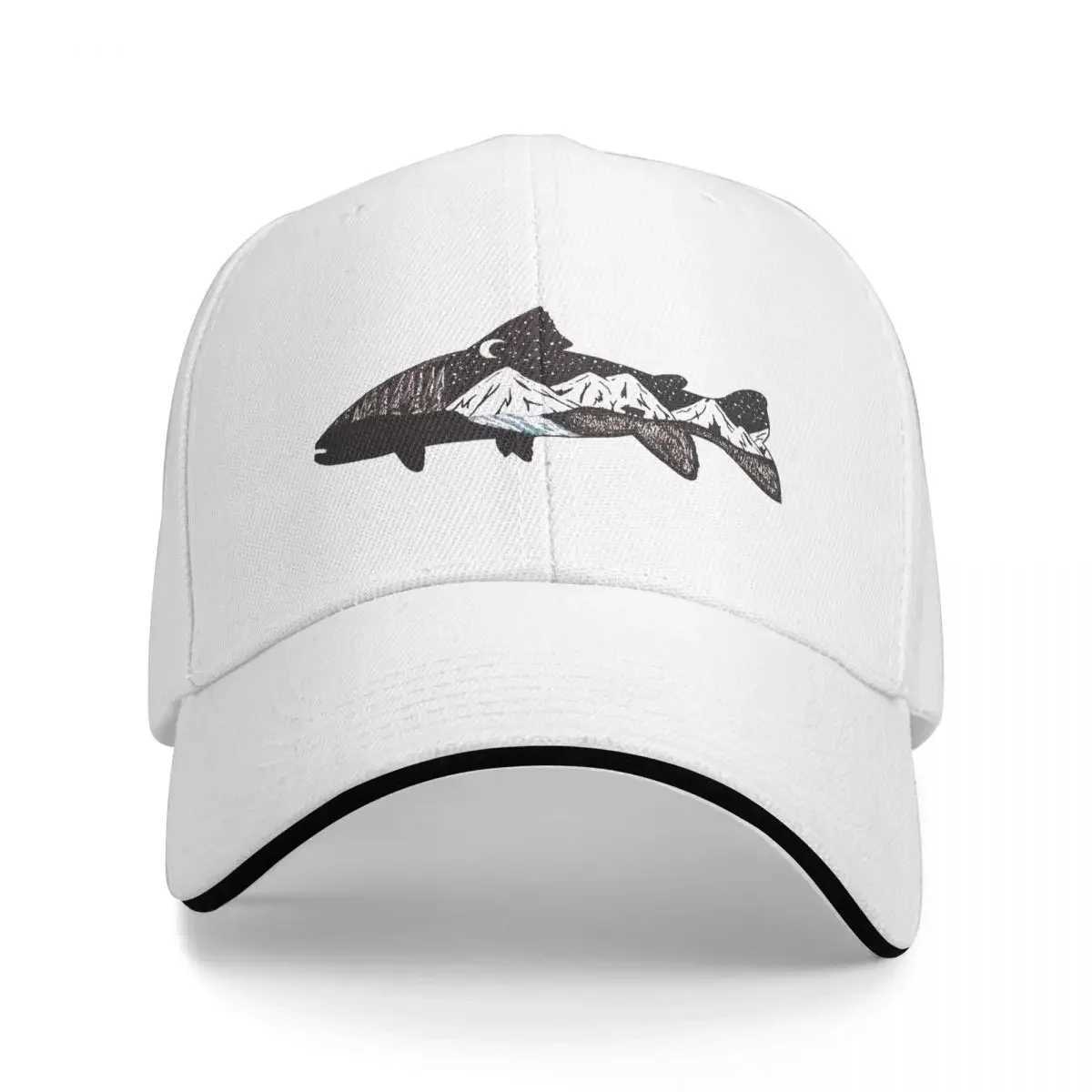 Fishing Mountain Trout Dad Hat Solid Color Womens Hat Windproof Baseball Hat Peaked Hat W241225
