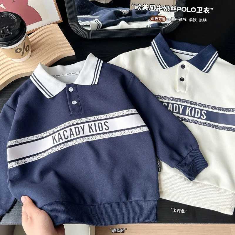 Boys Polo Shirts Spring Autumn 2025 Sweatshirts for Kids Long Sleeve Children Pullovers School Uniform Toddler Shirts Baby TeesXJ241225