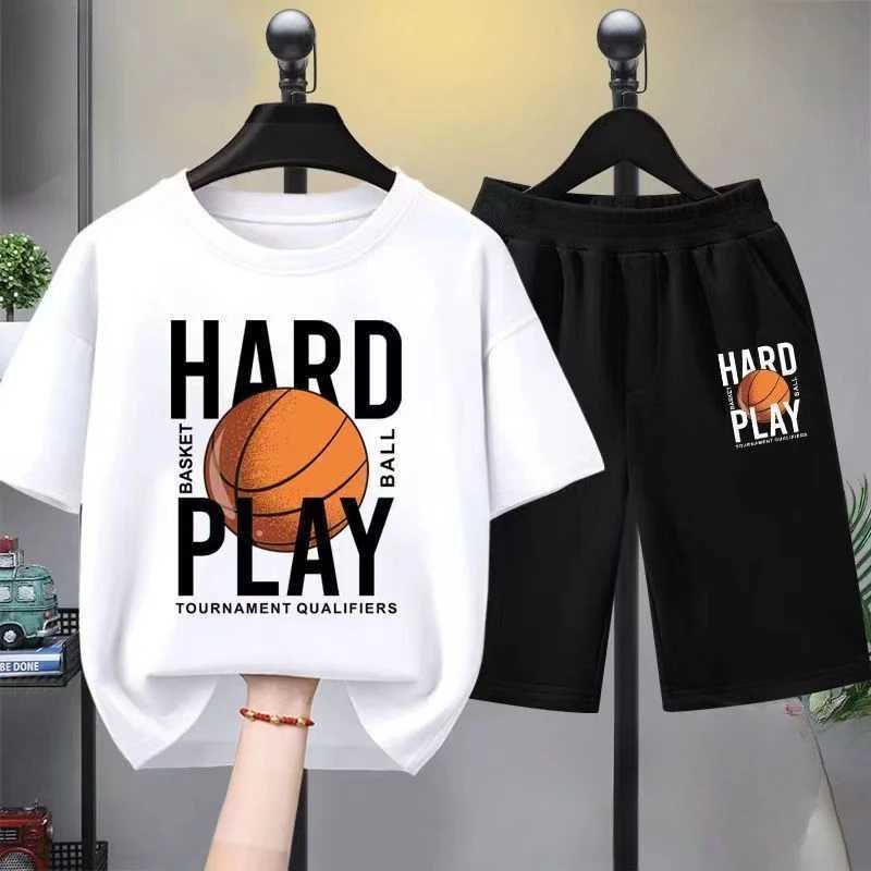Clothing Sets Summer Baby Boy Clothes Set Children Basketball Printed T-Shirts And Shorts 2 Pieces Suit Kid Fashion Top Bottom TracksuitsY241225Z59I