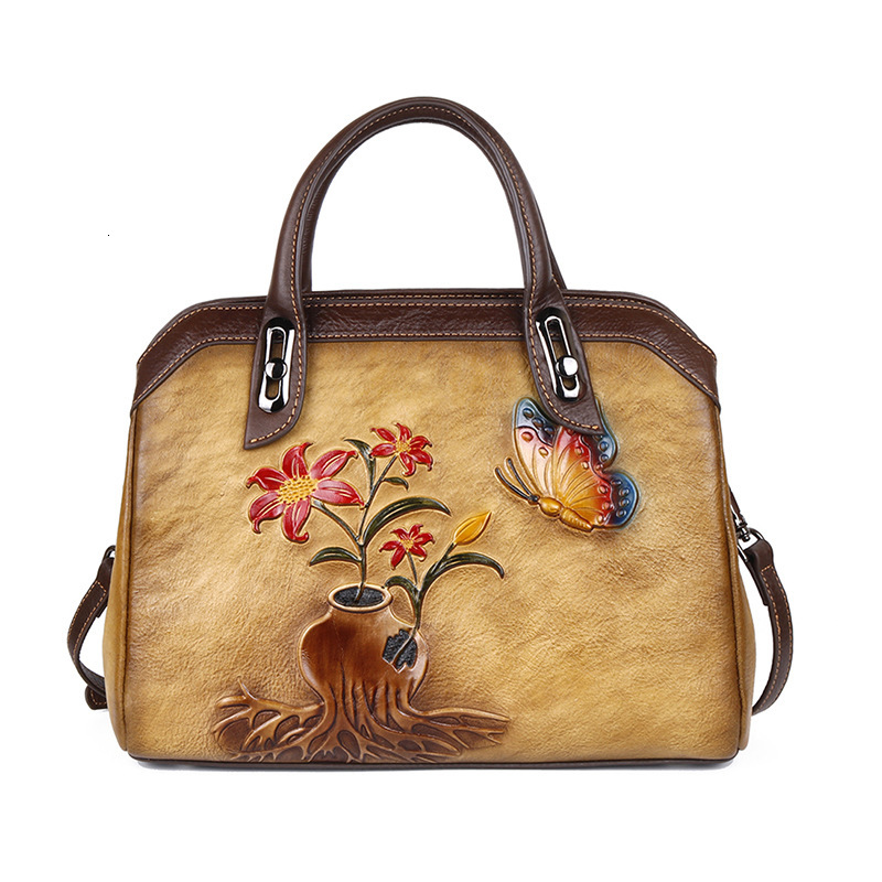 MOTAORA Vintage Women Shoulder Bags Genuine Leather Retro Ladies Handbags For Female Handmade Emed Women's Bag 2024 Trend