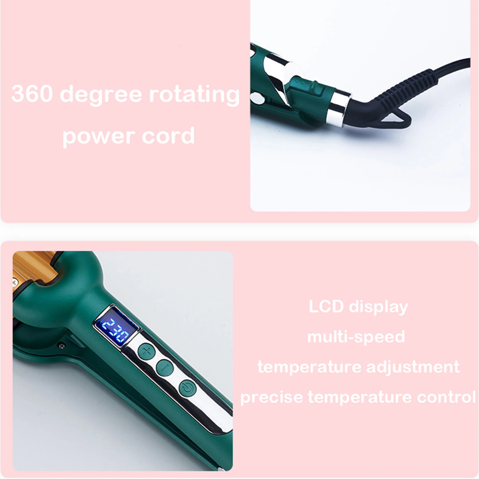 Professional Curling Iron Ceramic Triple Barrel Hair Curler with LCD Display Hair Iron Hair Styler Hair Waver Styling Tools 241225