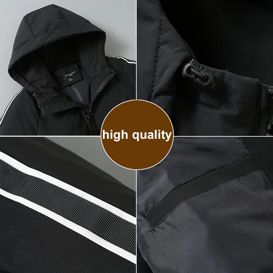 Black Long Parkas Men Winter Thick Warm Jacket 10XL 11XL Plus Size Coat Fashion Male Cargo Jackets Big 241225