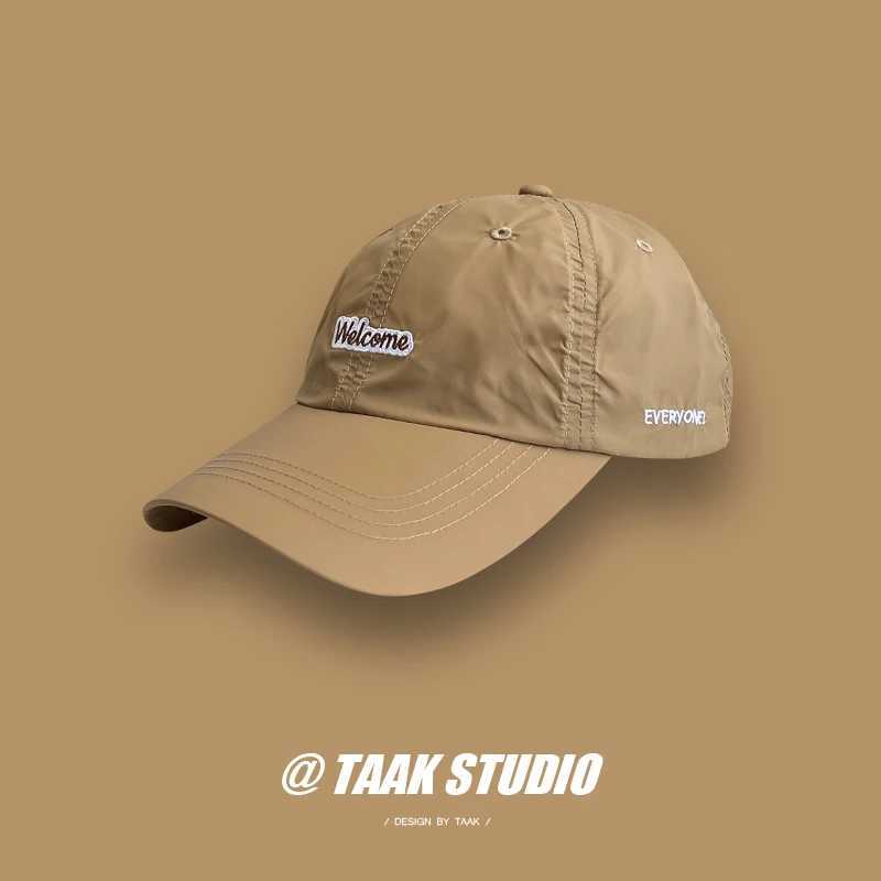 Outdoor lightweight quick drying hat red baseball cap summer Korean hippie sun protection foot cap W241225
