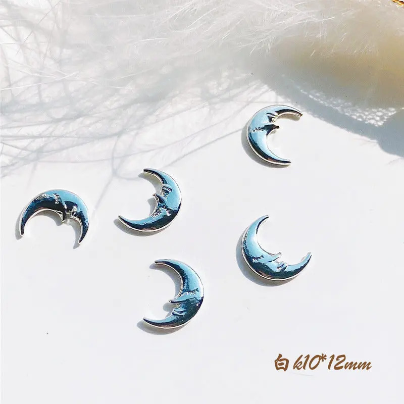 100pcs/lot Moon Star Alloy Metal Rivet Nail Art Parts Decorations Supplies Professionals Nails Accesorios s Charms 241225