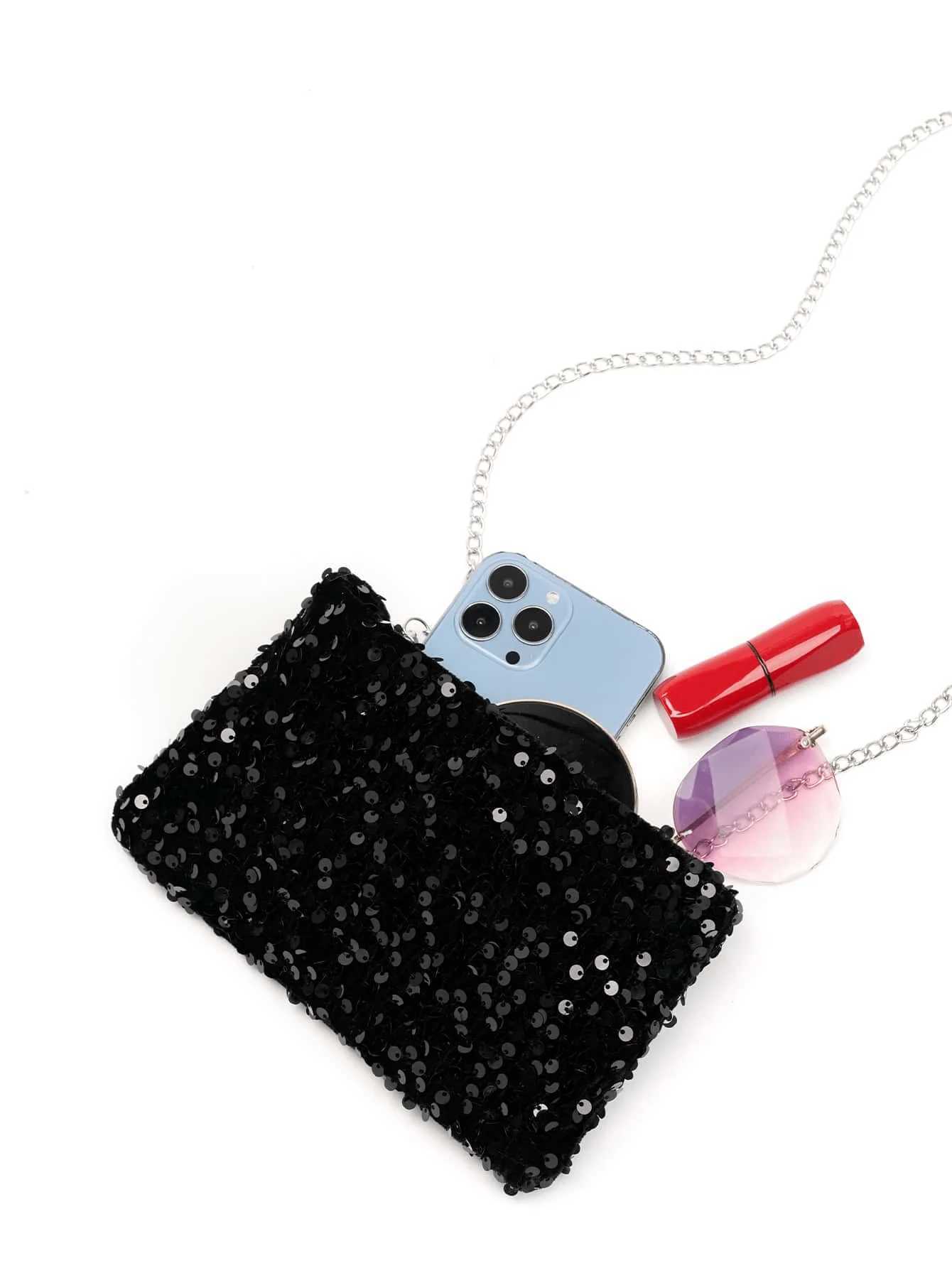 Womens Square Sequined Banquet Cluh Bag Party Dinner Bag Exquisite and Fiable Shoulder Bag Holiday GiftXJ241225