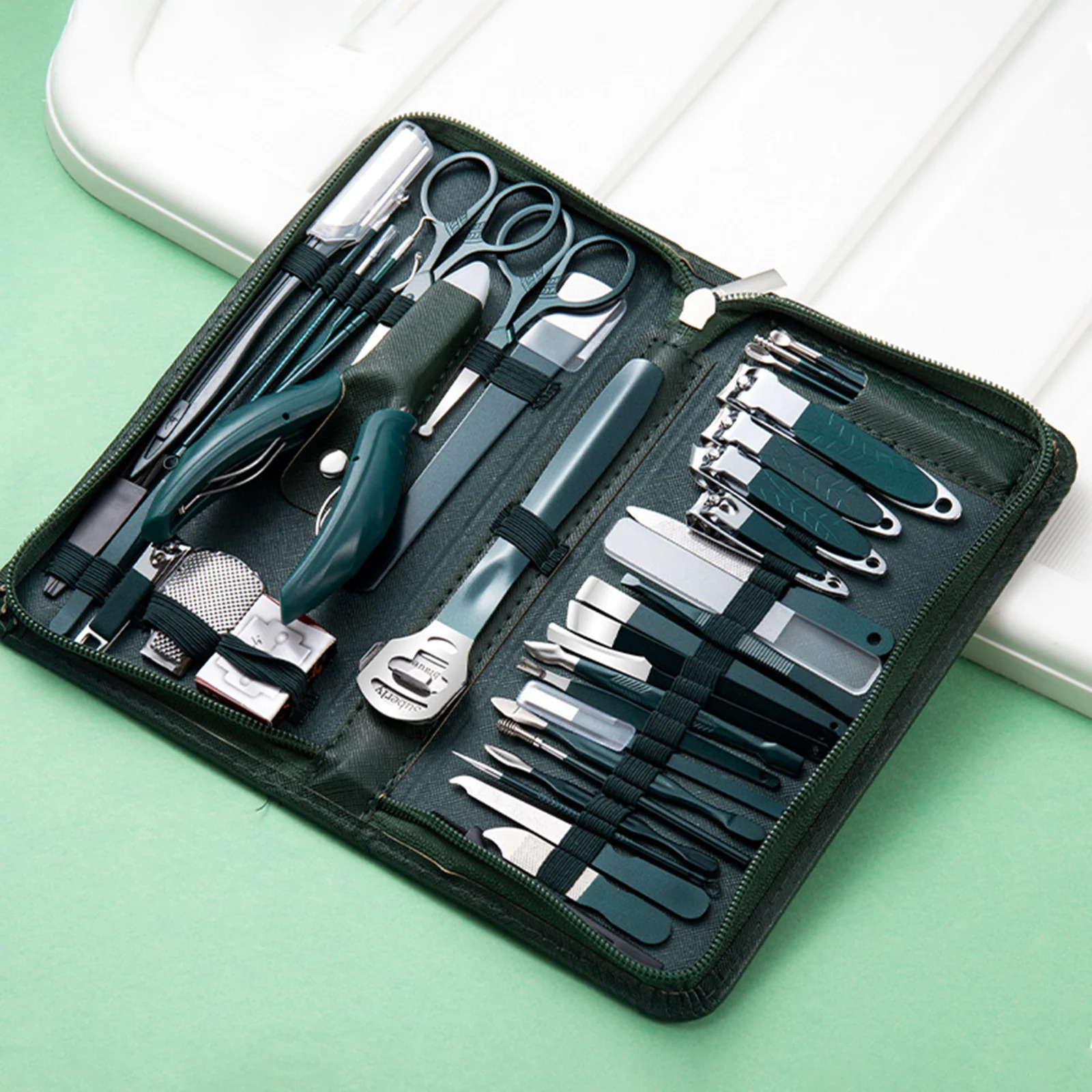 40PCS Professional Nail Clippers tool set Stainless Steel Pedicure Manicure Kit Wear-resistant Nails Art Scissor Nail Care Tools 241225
