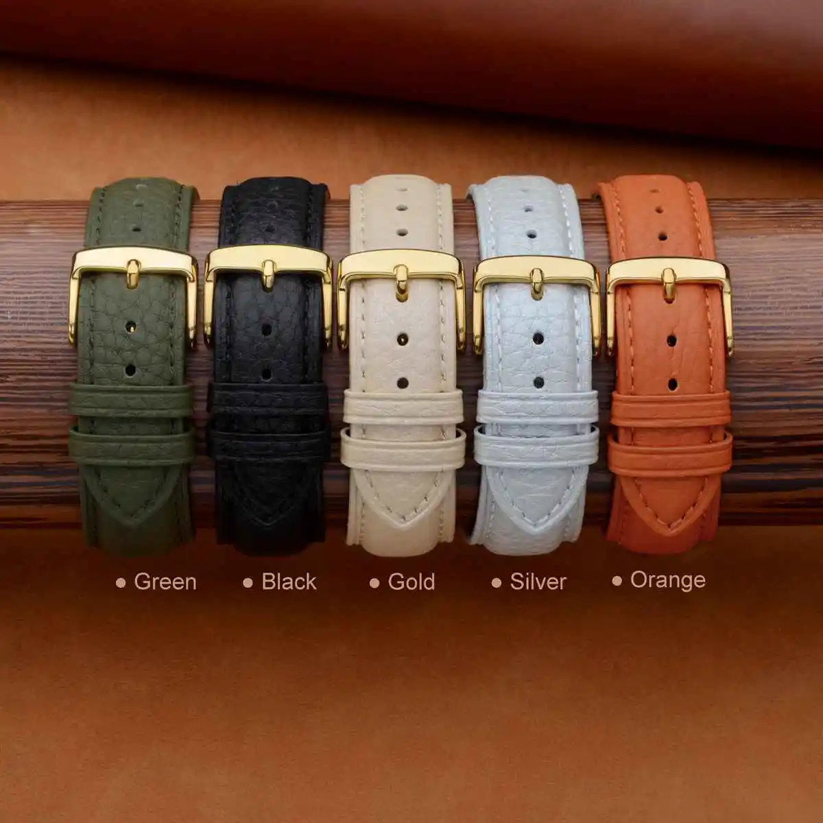 ANNEFIT Calfskin Leather Watchband Soft Material Genuine Leather Watch Band Wrist Strap16mm 18mm 19mm 20mm 22mm with Gold Buckle 241225