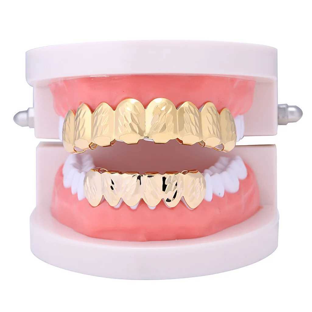 1set 24Color Hip Hop Gold Color Teeth Grillz Gold Plated Dental Grills Rock Tooth Grillz Cs Crystal Teeth Cs Halloween GiftXJ241225