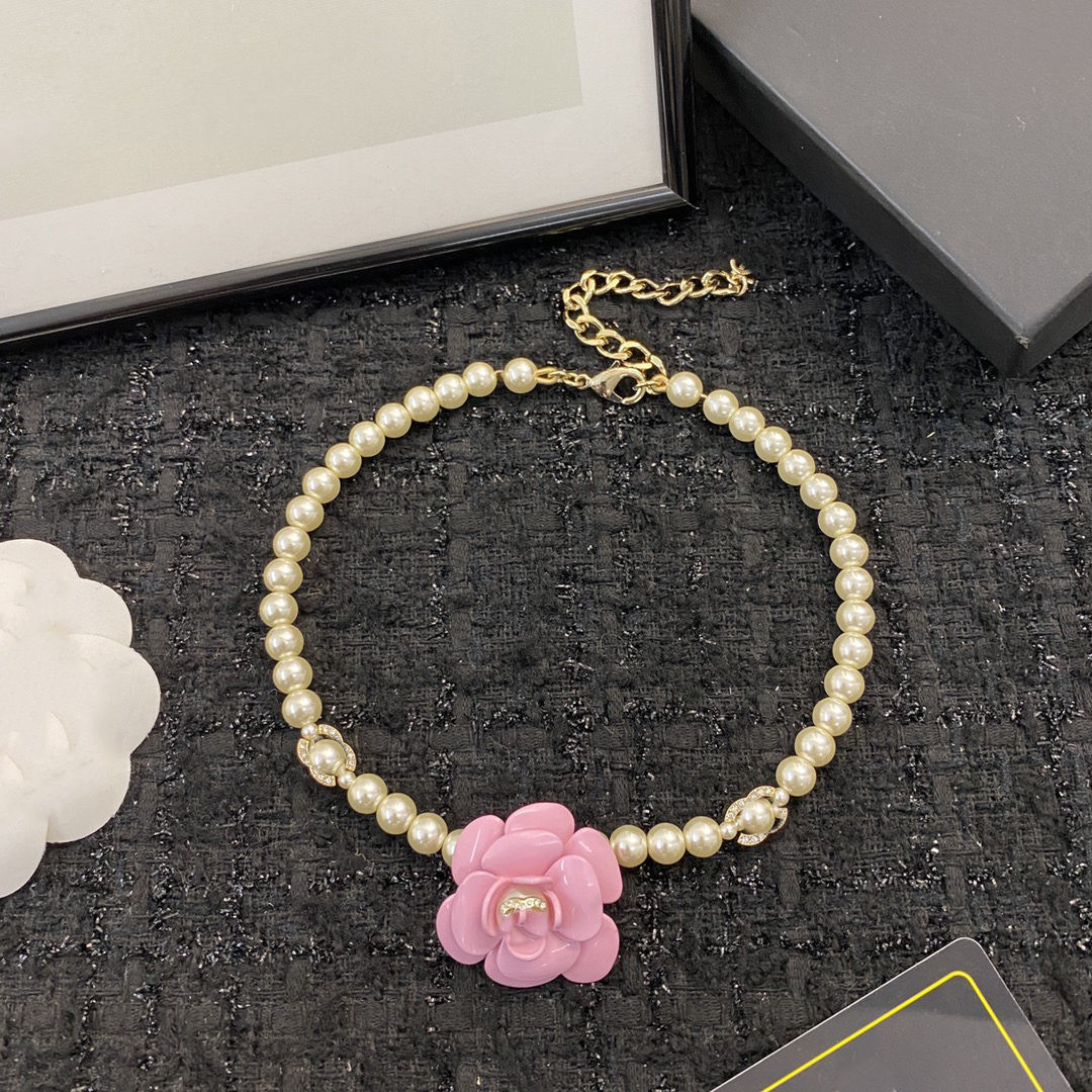 Brand Designer Pendants Gold Plated Necklaces Crystal Pearl Titanium Letter C Pendant Necklace Sweater Chain Jewelry Accessories hain ccity fgh343