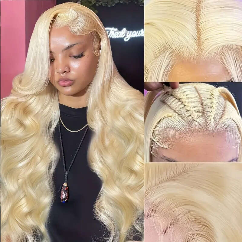 12A Front Lace Wig Female Middle Split Large Wave Off White Long Curled Hair Full Headset Kq1 Kq1