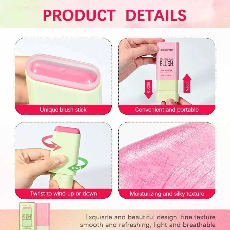 Rotating Cream B Stick Matte Silky Waterproof Face Ber Natural Eyes Cheek Lips Makeup Tinted Moisturer Rouge Multi StickXJ241225
