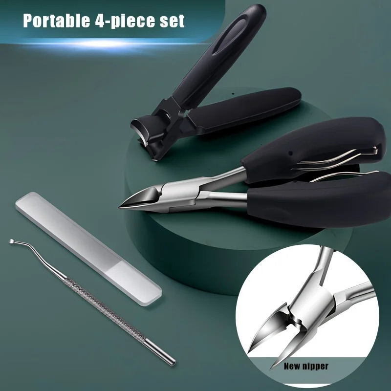 4/10Pcs Ingrown Toenail Kit Atrovirens Modern Style Extended Eagle Beak Nail Clippers With Padded Handle Home Pedicure Set I 241225