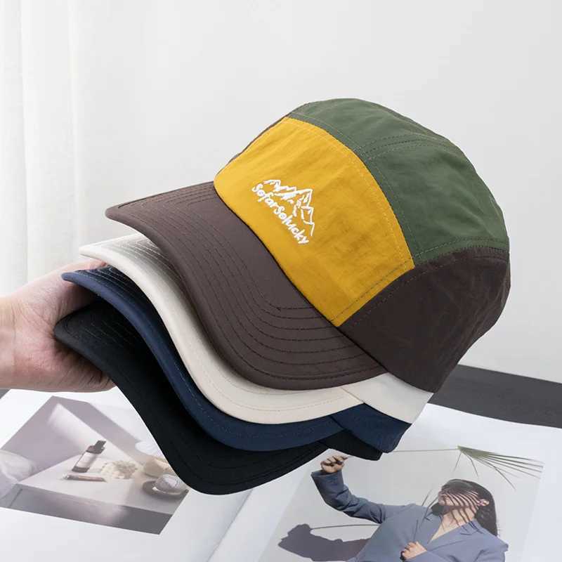 Color coded baseball cap summer quick drying breathable foot cap outdoor adjustable sun hat hiking camping cap truck cap W241225