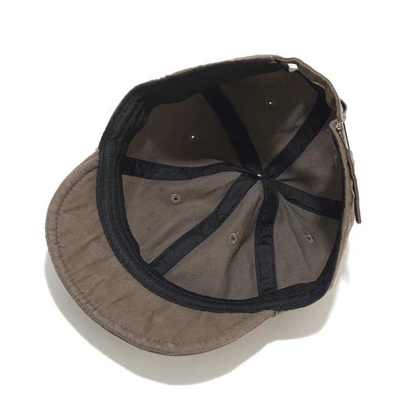 Japanese style retro short Brimmed Peaked hat mens and womens washable hazardous workwear hat soft top soft Brim baseball cap W241225