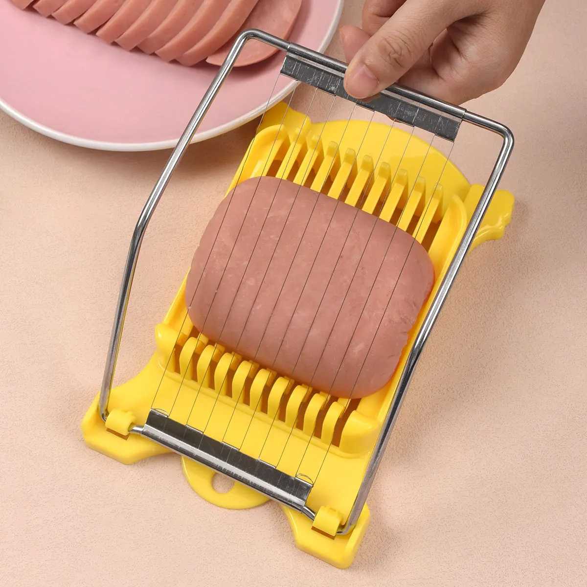 Lunch meat slicer stainless steel spam ham fruit vegetable egg cheese kitchen cutter small tool project W241225