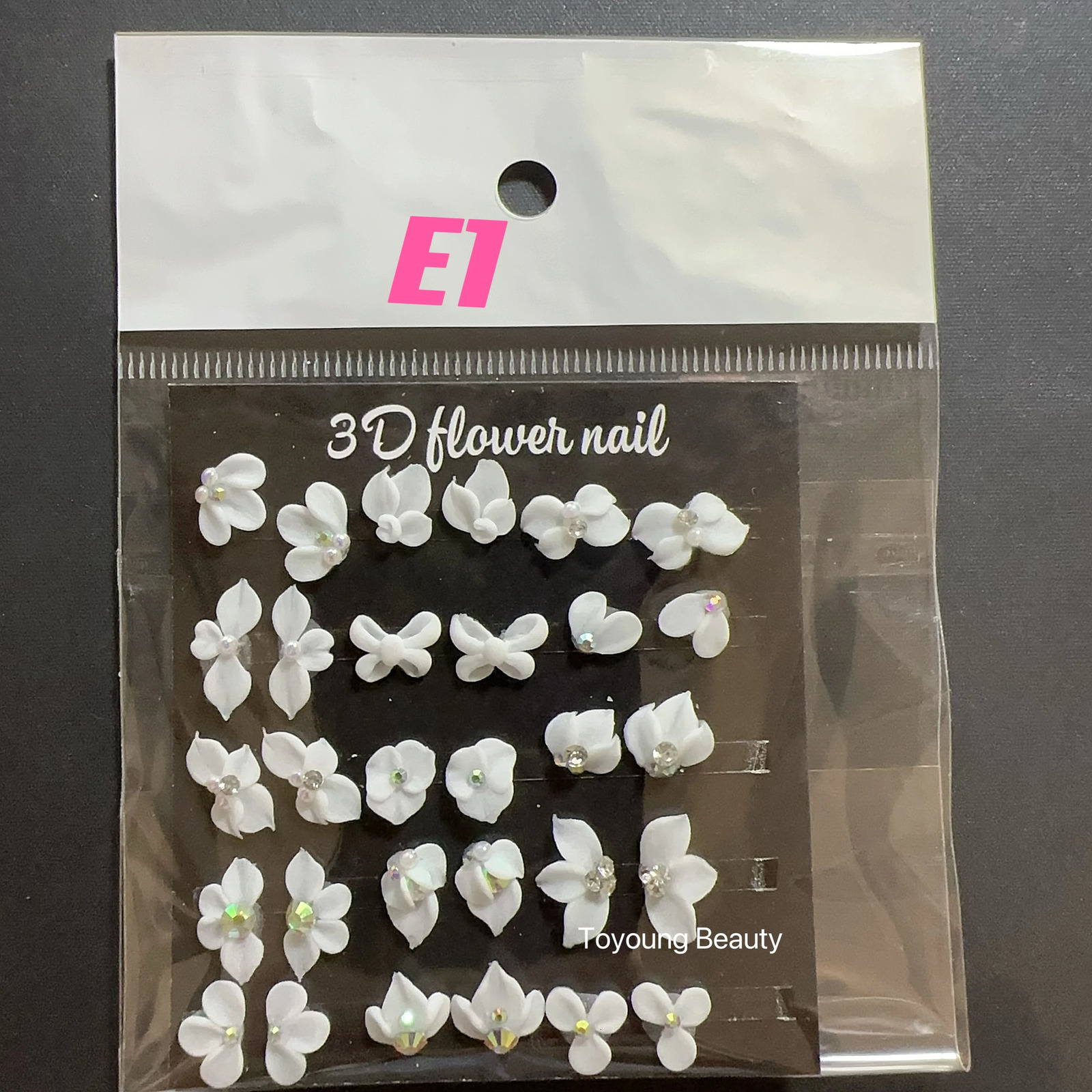 30PCS Small Mini Acrylic 3D Nail Flowers Carving White Mix Colors Jewelry Handmade Kawaii Nail Art Charm Stickers Decoration 241225
