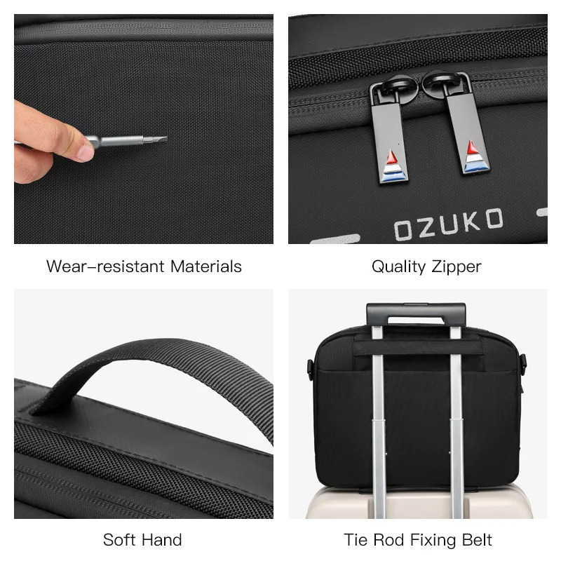 OZUKO Ipad bag Mens Shoulder Bag Waterproof Oxford Male Travel Bags Casual 13 14 15.6 inch Notebook Laptop Bag Case Handbag 241225