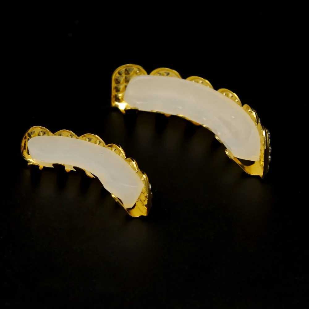 Rock Bling Teeth Grillz Top Bootom Dental Mouth Punk Teeth Cs Cosplay Party Tooth Rper Hip Hop Jewelry TG007XJ241225