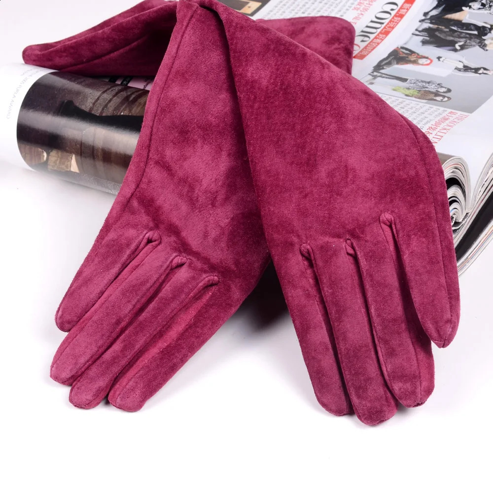 30 40 50 60 70 cm womens suede leather winter flexible party long night gloves opera/long gloves 241223
