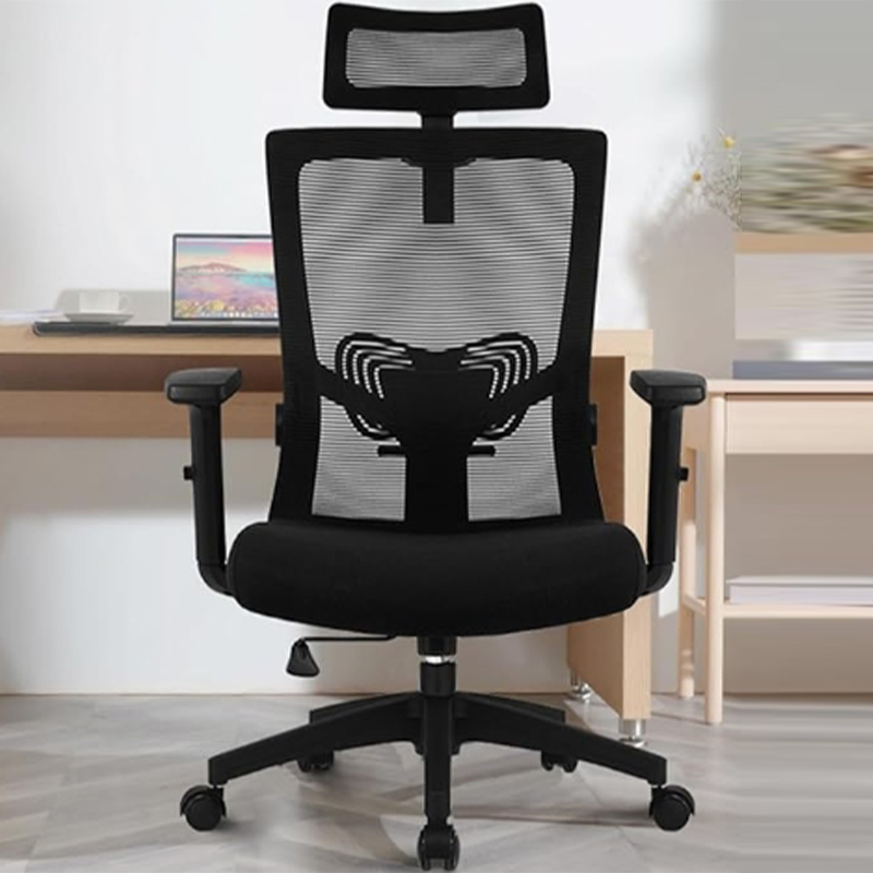 Stylish High-Back Swivel Chair for Enhanced Support During Long Hours at Work