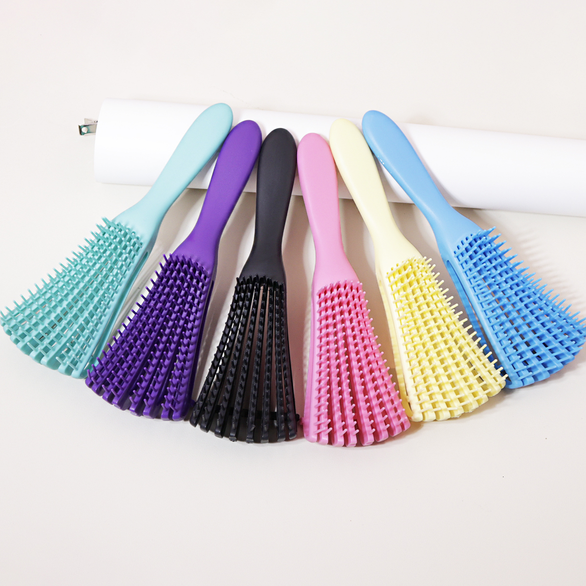 Scalp Massage Winding To Sag Anti-Static Wet Curl Brush Salon Hairdressing Tool Special For Real Hair Wigs
