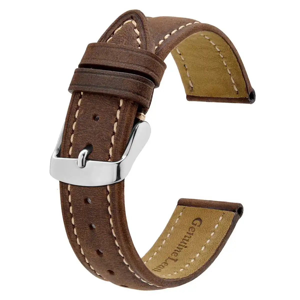 BISONSTRAP Geniune Leather Watch Strap 14mm 17mm 18mm 19mm 20mm 21mm 22mm 23mm 24mm Replacement Bracelet for Men Women Watchband 241225