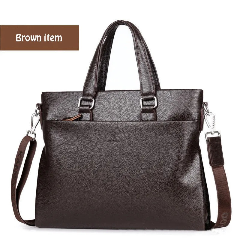 5pcs/lot Briefcase Men Business Shoulder Bag Leather Messenger Bags Computer 15 inch Laptop Handbag Bag Mens Travel Bags 241225