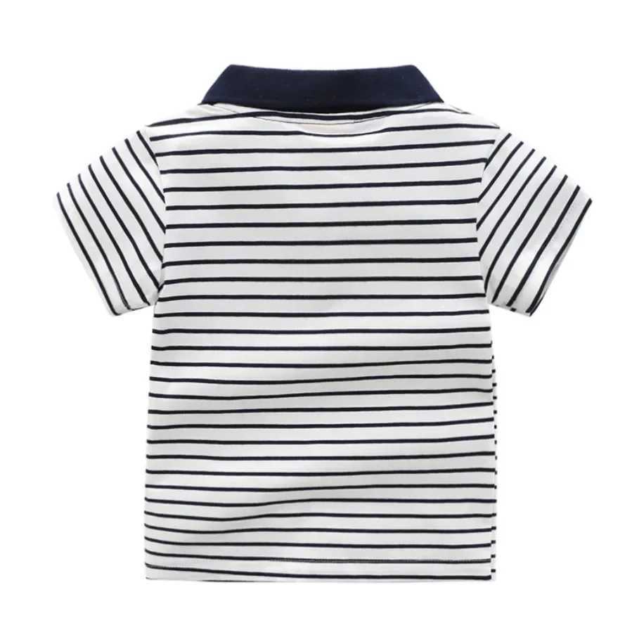 Polo Shirt For Boy Kids Clothes Tops Children Striped Turn-down Collar Short Sleeve Polos Shirts Baby sXJ241225