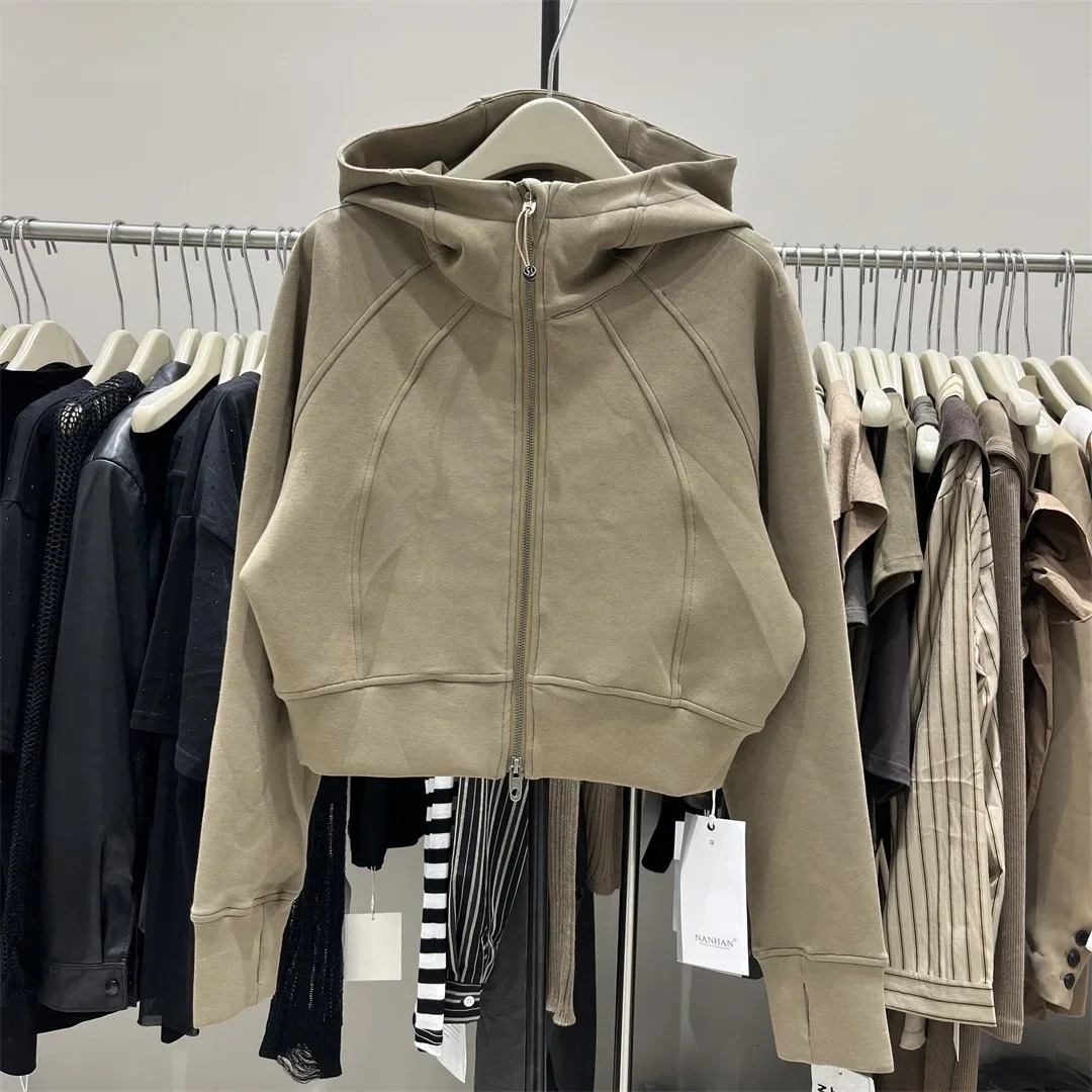Spring and summer long sleeved hooded sweater loose Korean short zipper thin cardigan jacket 9 non Luluka 241223