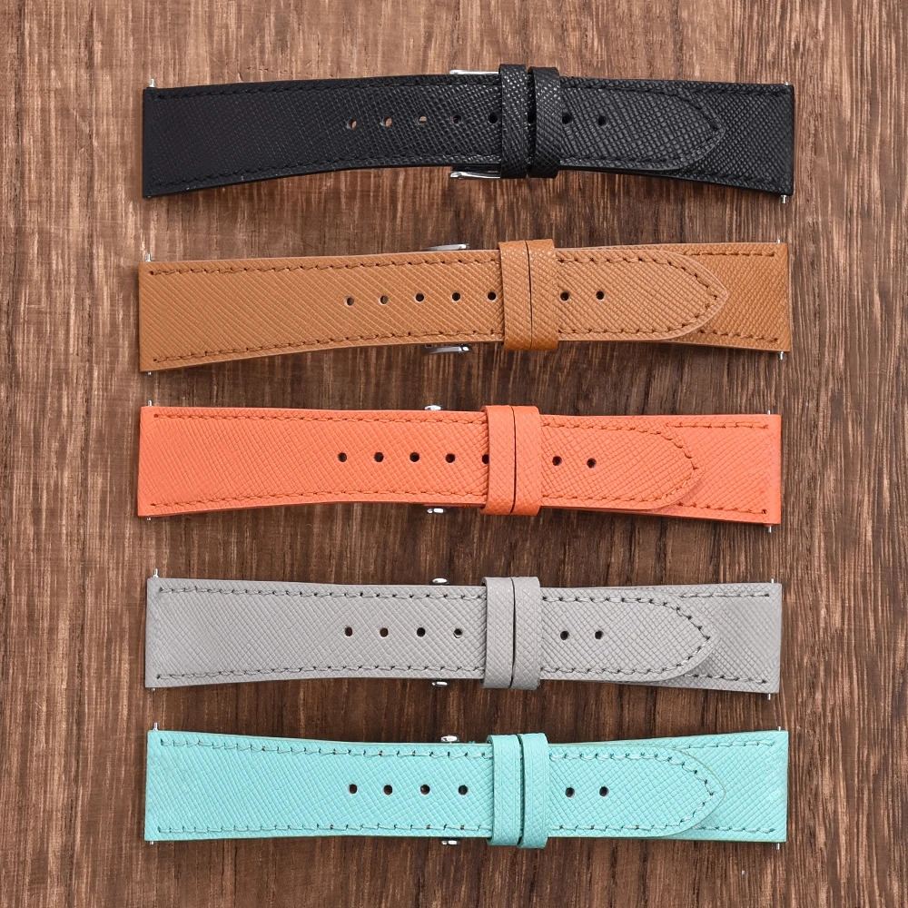 Quality Calfskin Leather Watch Bands Saffiano Leather Watch Straps 18/19/20/21/22/23/24mm Strap Wristwatches Watch Accessories 241225