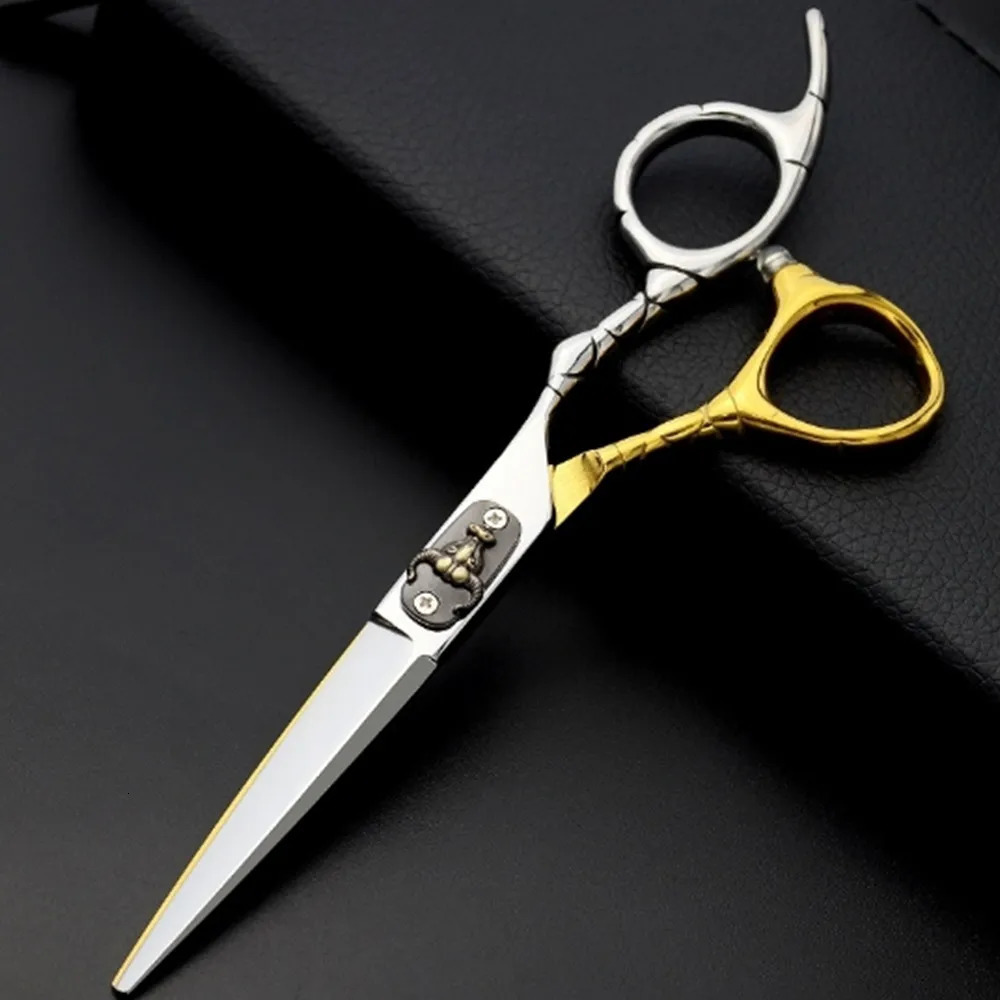 Professional 6 inches Japan 440c steel Bull Head Hair Scissors Haircut Thinning Barber Cut Shears Hairdressing Scissors Tools 241225