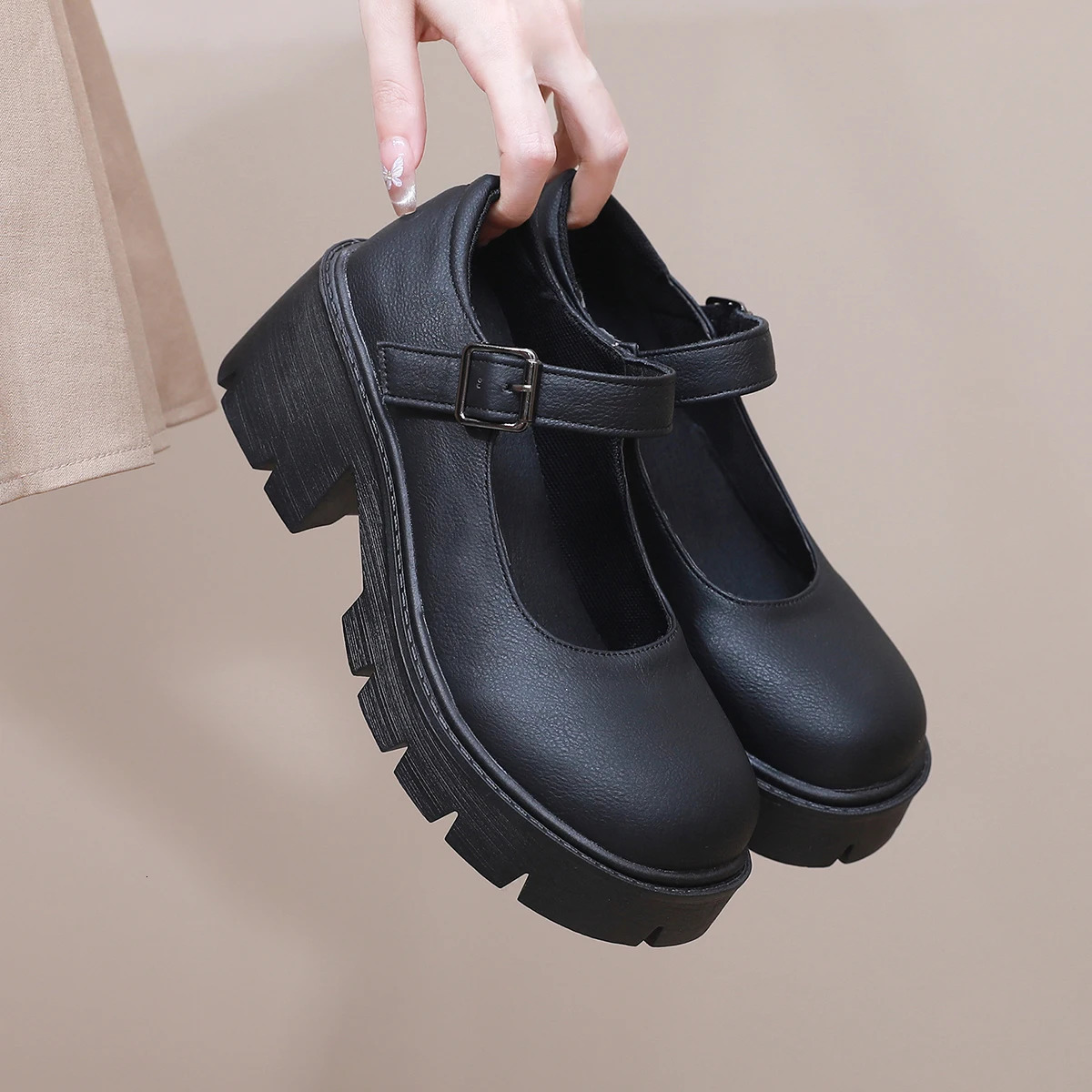 Lolita Shoes Women Japanese Mary Jane Shoes Women Vintage Girls Students JK Uniform High Heel Platform Shoes Cosplay Plus Size 241225