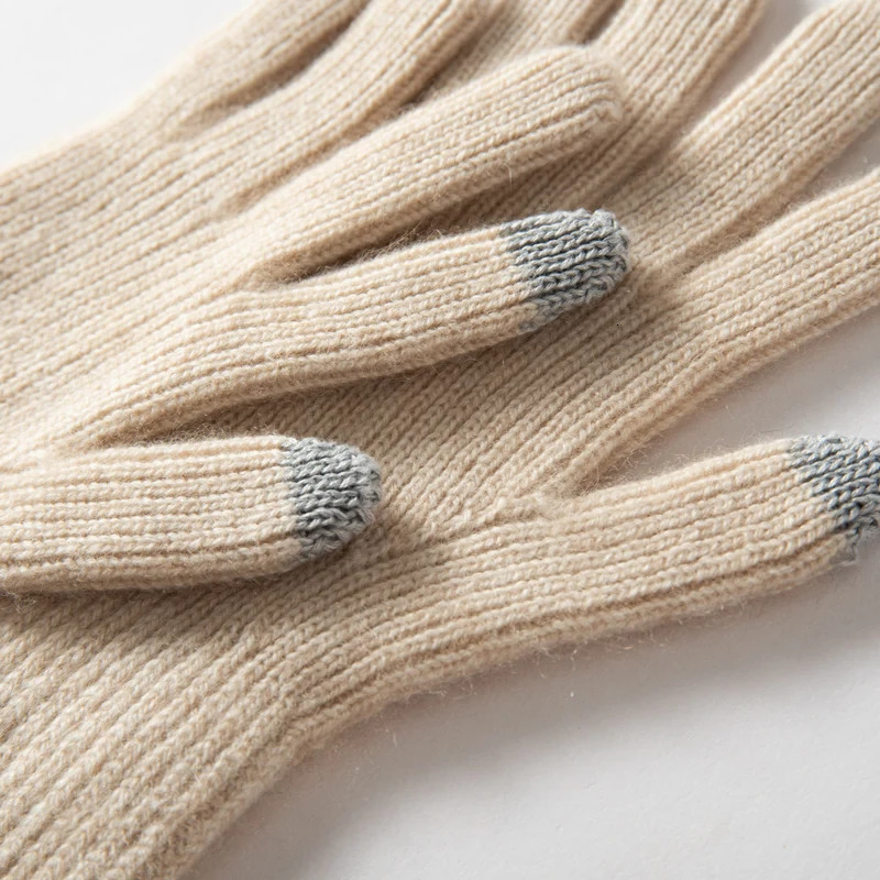 MERRILAMB Autumn Winter Gloves Women High Quality Cashmere Knit Soft Warm Touch Screen Mittens Stretch Solid Full Finger Guantes 241225