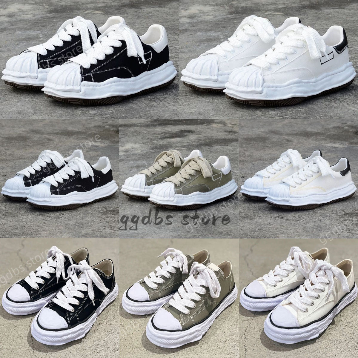 Designer Shoes Low Canvas Dissolving Shoes Green Black White thick soled Men Women sports casual board shoes size 36-46