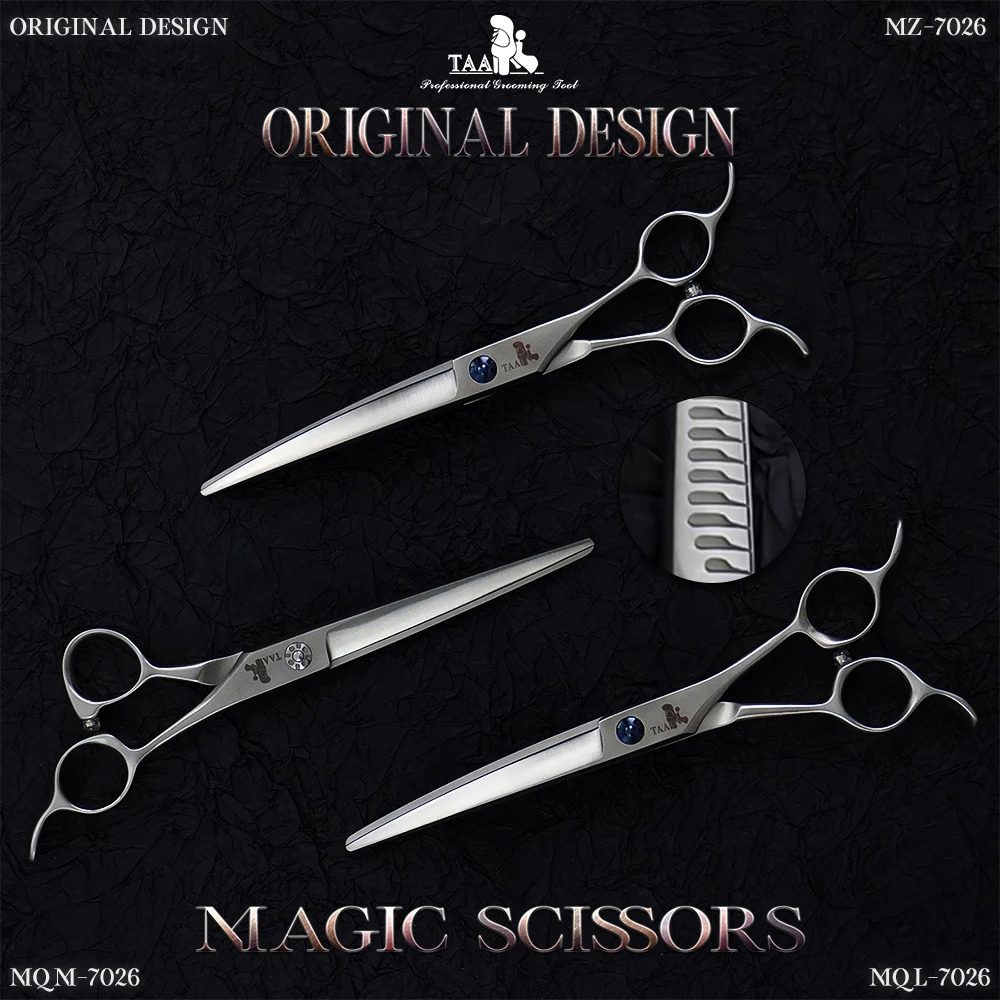 TAA Dog Scissors Pet Grooming Scissors for Dog Original n Magic Shears Straight Curved Professional Handmade 7 Inch Shear 241225