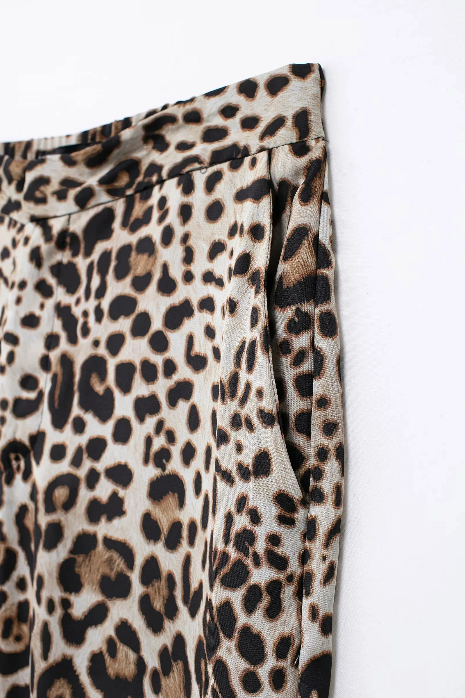 TRAFZA Leopard Print Pant For Women Vintage High Waist Loose Casual Zipper Fly Trousers Woman Fashion Straight Pants TRAF 241220