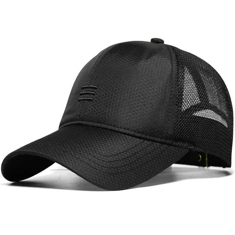 55-59cm 60-65cm large head mens plus size baseball cap womens summer mesh truck cap mens curved peak buckle cap W241225