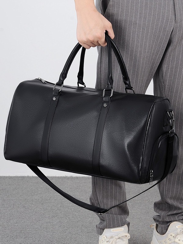 Vintage weekender travel Bags Crazy Horse Leather Mens Duffle Lightweight Crossbody Handbag 15 Inch Laptop Bag 240704