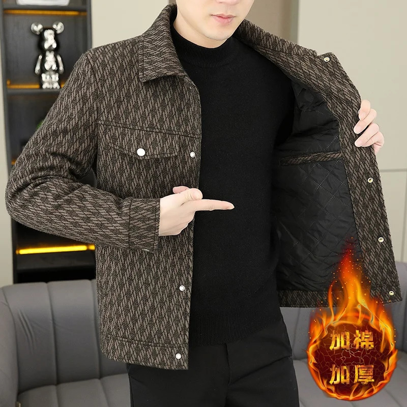 2024 Winter Wool Blends Jacket Men Thick Warm Casual Trench Coat Short Business Social Streetwear Overcoat Clothing M4XL 241225