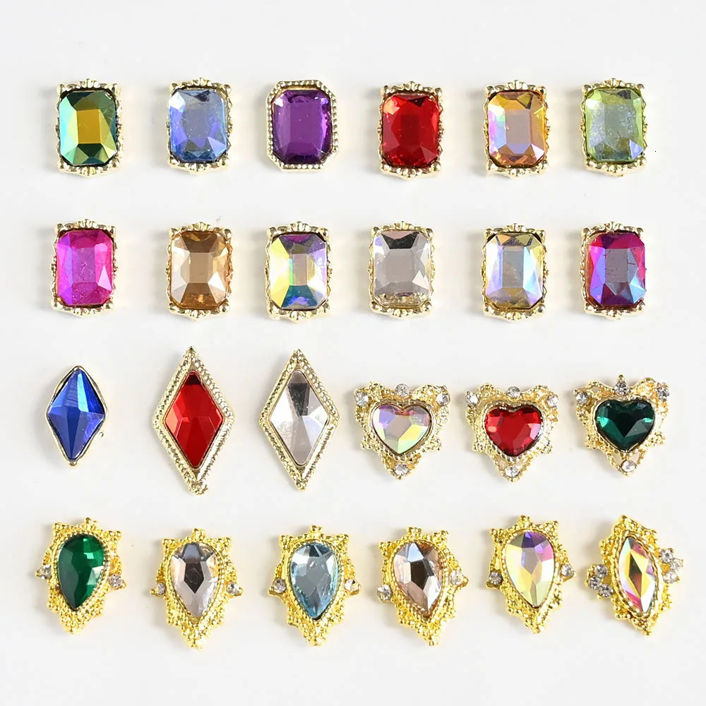 1Box Nail Art Rhinestones Decorations Set Crystal Nail Charms Diamond Diy Alloy Jewelry Gem Nail Parts Accessories Stones 241225