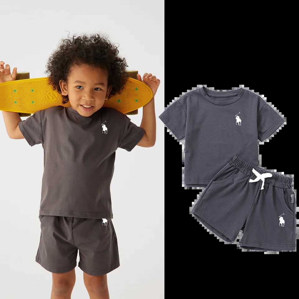 Clothing Sets Toddler Summer Printed Suit Childrens Casual Round Neck Short Sleeve T-Shirt + Shorts Set 0-6YY241225NYSS