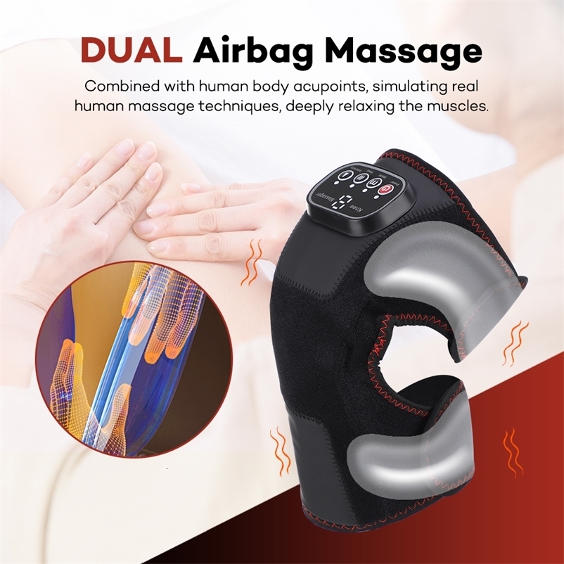 Dual Airbag Electric Knee Massager For Joint Pain Relief Graphene Compress Physio Heated Elbow Leg Knee Massager 241224